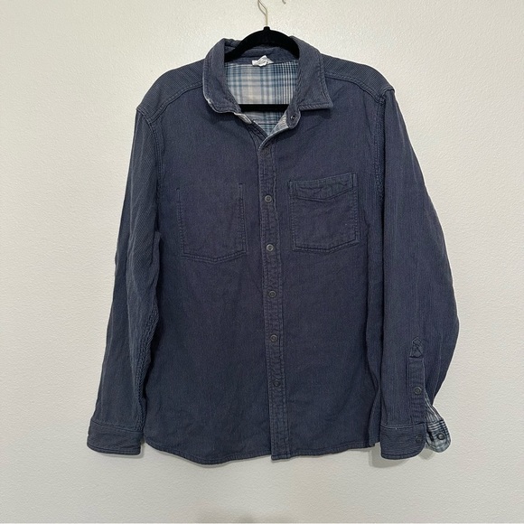 Royal Robbins reversible plaid striped cotton snap button men’s shirt size large - Picture 1 of 4